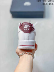 Nike Air Force 1 '07 Low White Burgundy Sneakers