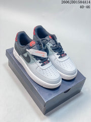 Nike Air Force 1 Low White Grey Red Sneakers JDD1584A14