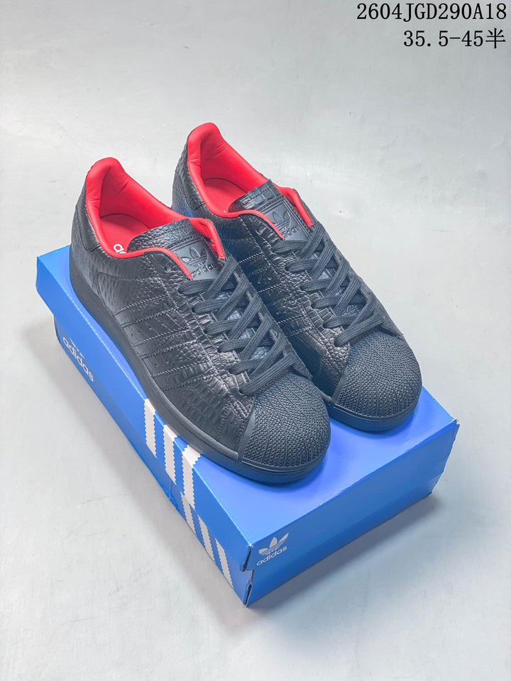 adidas Originals Superstar 2 Black Textured Sneakers