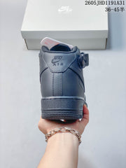 Nike Air Force 1 High-Top Sneakers with Ankle Strap, Gray