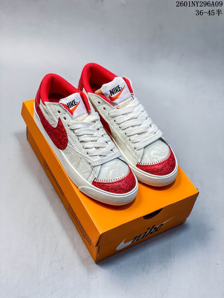 Nike Blazer Low '77 Jumbo Red and White Sneakers