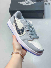 Jordan Air Jordan 1 Low Sneakers in Gray and White