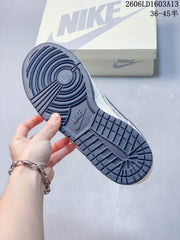 Nike Dunk Low Supreme-Style Sneakers in Cream and Navy