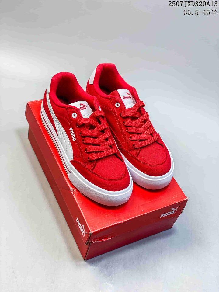 PUMA Palermo Leather Red Low-Top Sneakers
