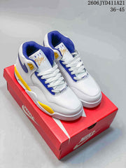 Nike Flight Legacy Mid Basketball Sneakers White Blue Yellow