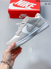 Nike Mini Swoosh Low-Top Sneakers in Sail and Grey
