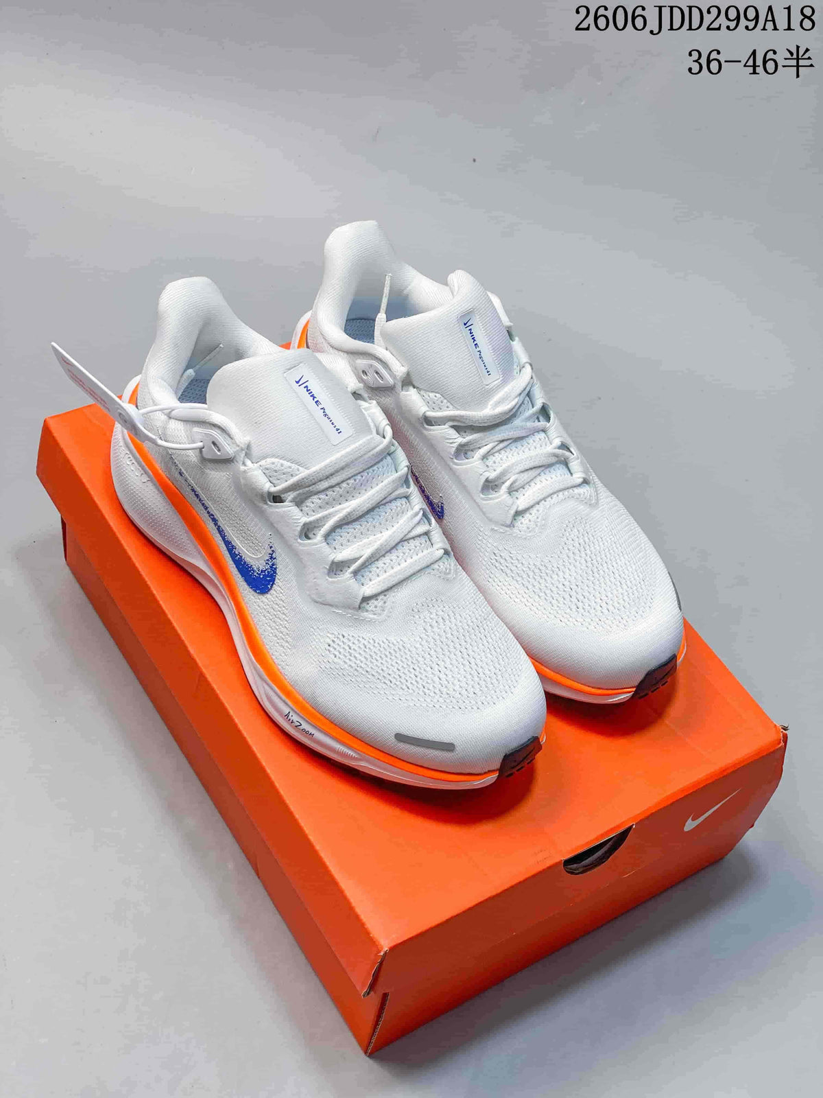 Nike Air Zoom Pegasus 41 Running Shoes, White and Blue