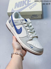 Nike Dunk Low DIY Custom White and Blue Sneakers