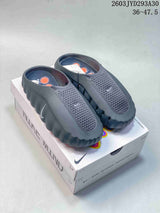 Nike Mind 001 Recovery Slides in Dark Gray and Orange