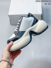 SMFK Women's Chunky Retro Sneakers in White and Navy