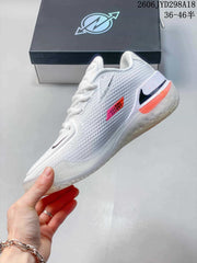 Nike Air Zoom GT Cut Low-Top Basketball Shoes, White and Coral