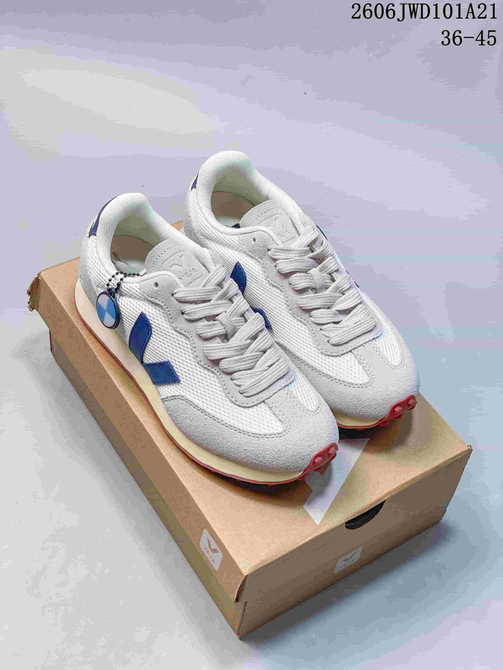 Veja Esplar Low-Top Sneakers in White and Blue