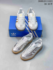 Adidas Samba OG Low-Top Sneakers, White and Gold KJ6590