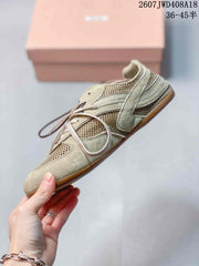 Miu Miu Gymnasium Low-Top Sneakers Beige Sage 2607JWD408A18