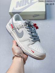 Nike Dunk Low Supreme-Style Sneakers in Cream and Grey