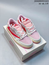 Air Jordan 1 Low Travis Scott Pink and White Sneakers