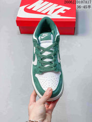 Nike Dunk Low SB Sneakers, Green and White, JD107A17