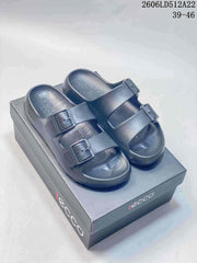 ECCO Two-Strap Sandals in Dark Gray, Style 06LD512A22
